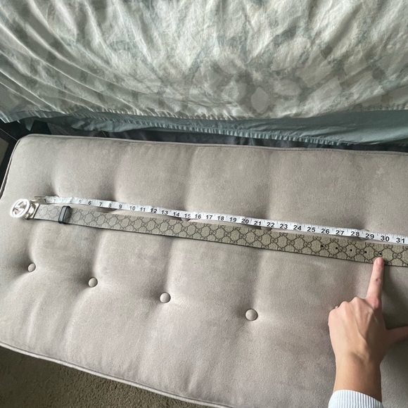 GUCCI SUPREME BELT WITH G BUCKLE MENS BROWN LOGO PRINT REVERSIBLE {$480} 75 / 30 - Picture 11 of 13